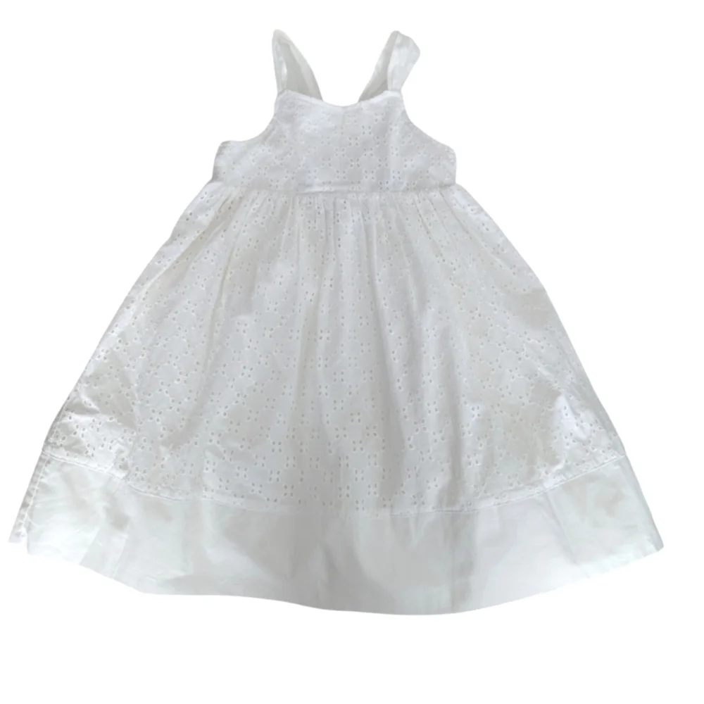 NWT Gymboree Embroidery Girls White Dress Sleeveless Cotton Size 4T